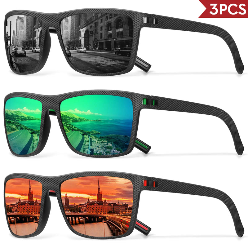 Polarized Square Sunglasses with UV400 Protection