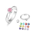 Interchangeable Birthstone Ring with 12 Zircon Stones