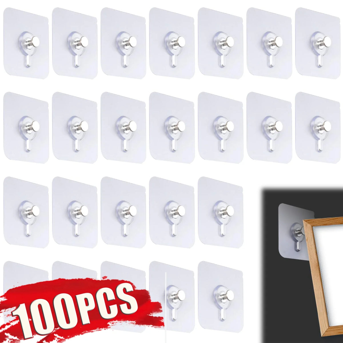 Adhesive Wall Hooks for Hanging Pictures and Decor