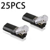 A pack of 25 black D2 Double-Line Interlocking LED connectors for no-solder quick connection.