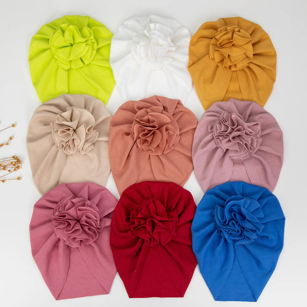 Baby Cotton Turban Hat with Blossom Knot