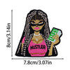 Embroidered Iron-On Patch – Stylish Black Queen Design