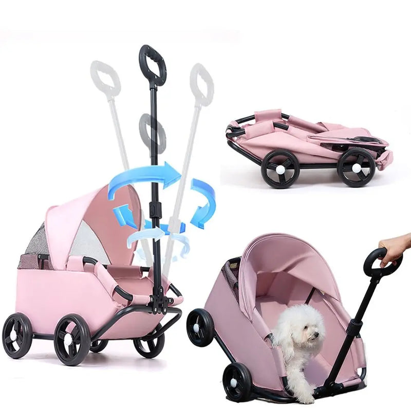 Carriola Plegable para Mascotas con Dosel Solar