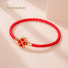 Four-Leaf Clover Braided Leather Bracelet