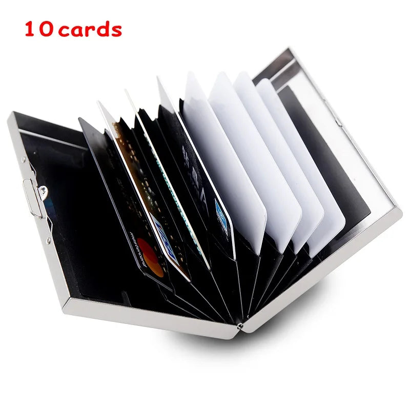 Skull Print Stainless Steel Credit Card Holder Wallet