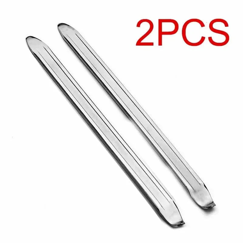Two heavy-duty tire irons with a dual-end design shown against a white background.