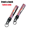 A single pink and purple JDM style anime girl keychain with a steel clip.