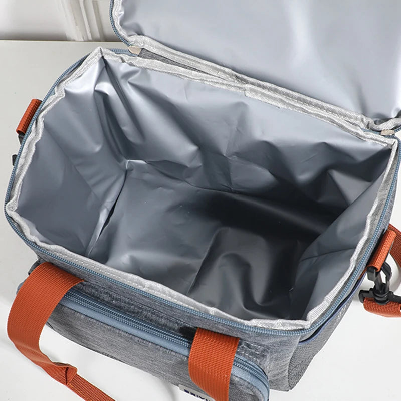 Insulated Double-Decker Lunch Bag with Leakproof Lining