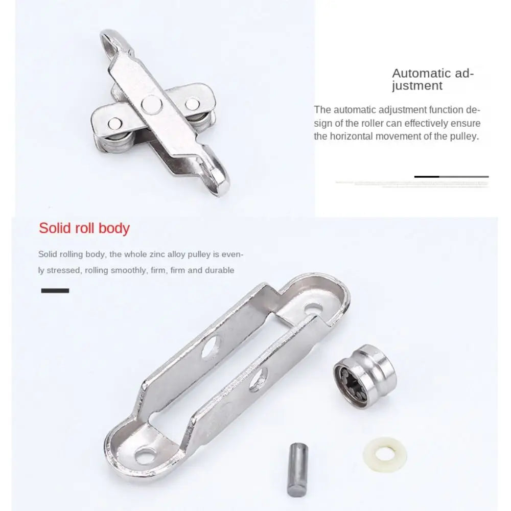Stainless steel sliding door roller pulley with adjustment mechanism and related parts
