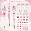 DIY Beaded Acrylic Ballpoint Pen Kit with Rotating Gradient Design