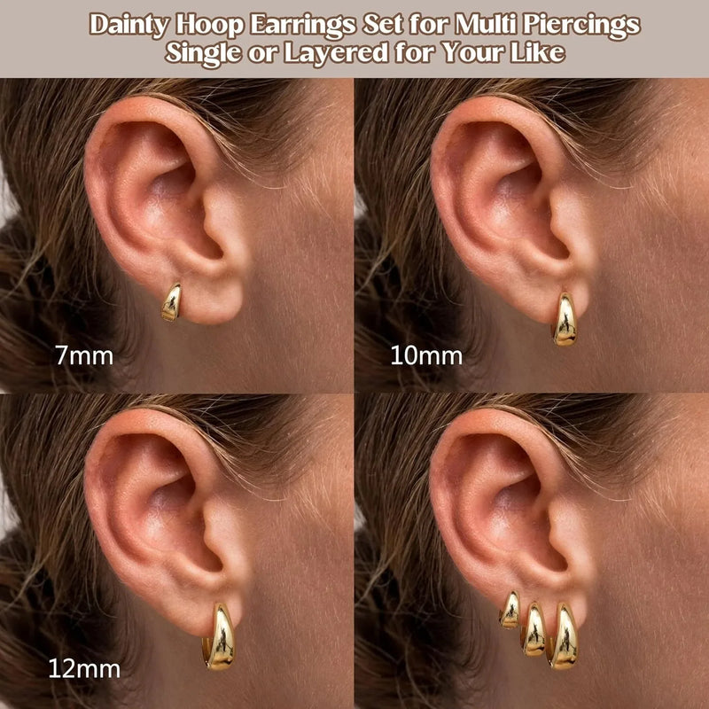 3-Piece Huggie Hoop Earring Set