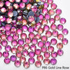 P86 Gold Line Rose rhinestones in various shades of pink and gold glitter