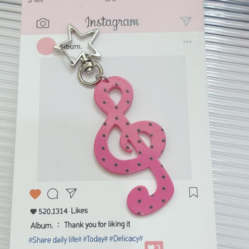 Llavero Acrílico de Nota Musical Kawaii