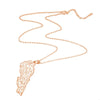 Hollow Lebanese Map Pendant Necklace