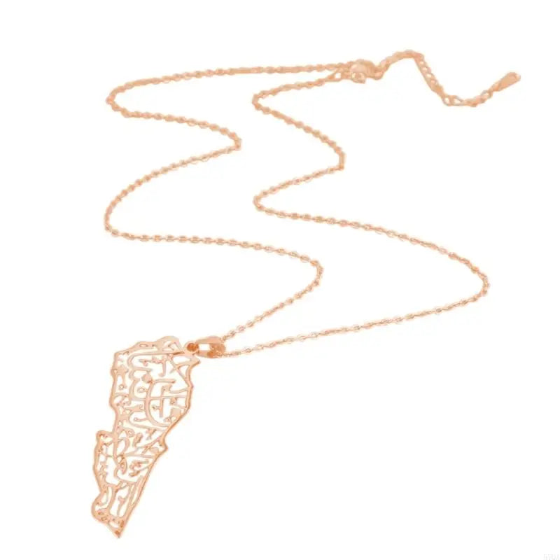 Hollow Lebanese Map Pendant Necklace