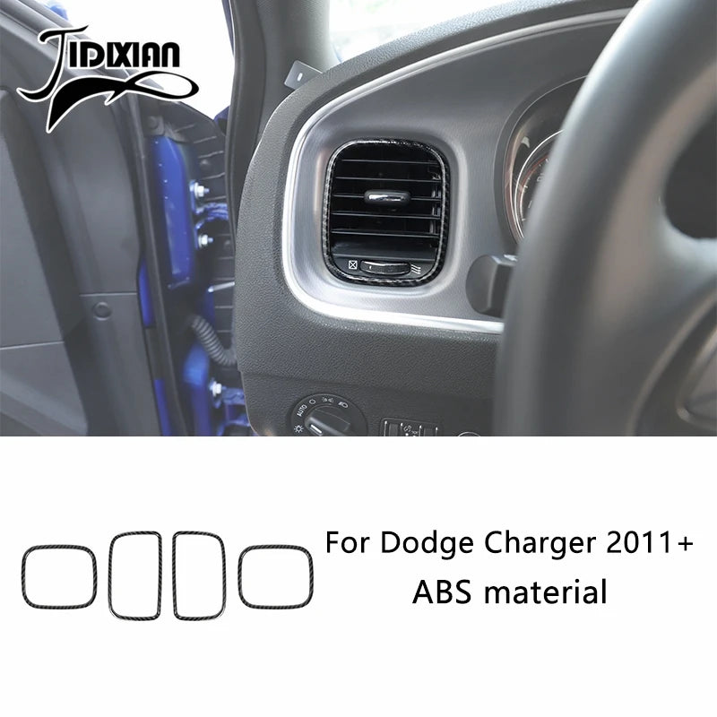 Close-up of a car interior vent trim piece for a Dodge Charger featuring ABS material.