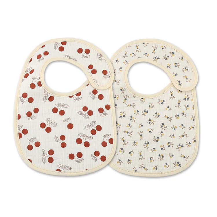 Soft Cotton Baby Bibs with Waterproof Backing – Set of 2