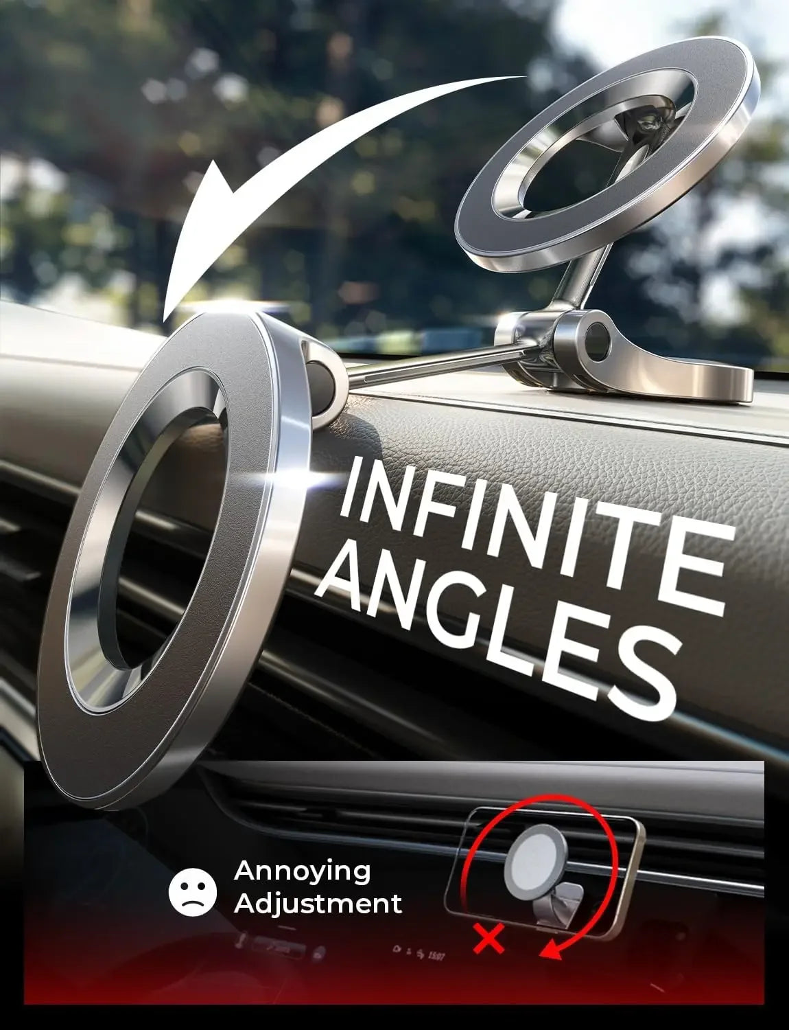 Magnetic Car Mount with 360° Rotation