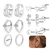 Moon-Shaped Stainless Steel Flatback Earrings