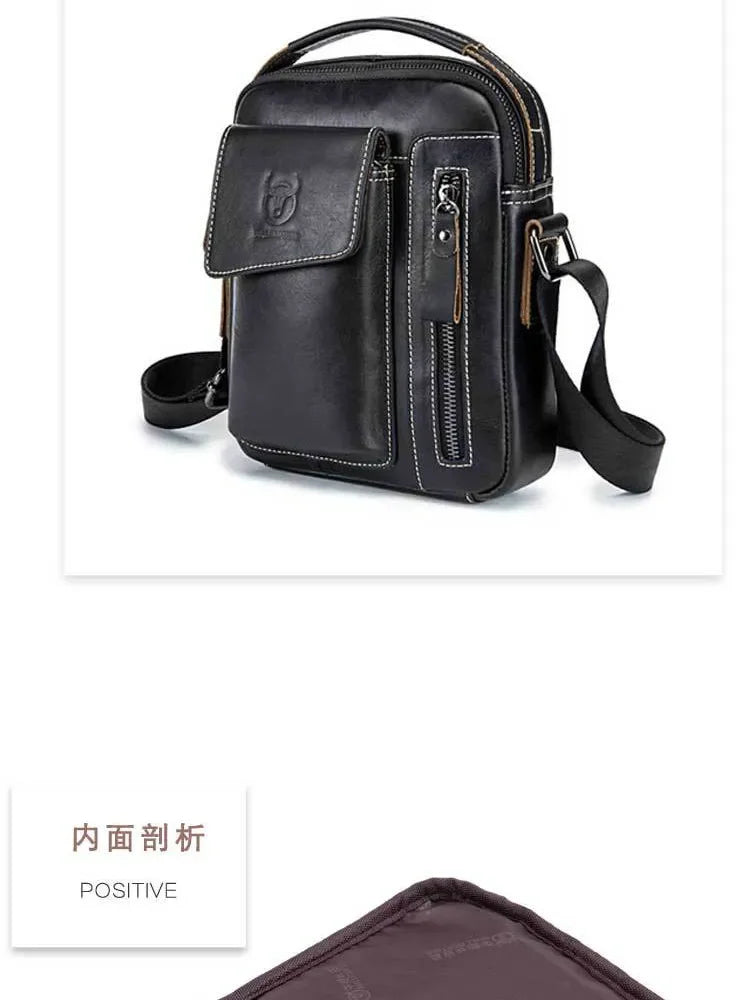 Genuine Leather Crossbody Bag for Men