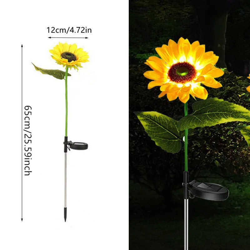 Solar-Powered Sunflower Garden Lights