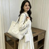 Geometric Print Tote Bag with Matching Coin Purse
