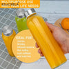 Clear Glass Water Bottles with Stainless Steel Lids