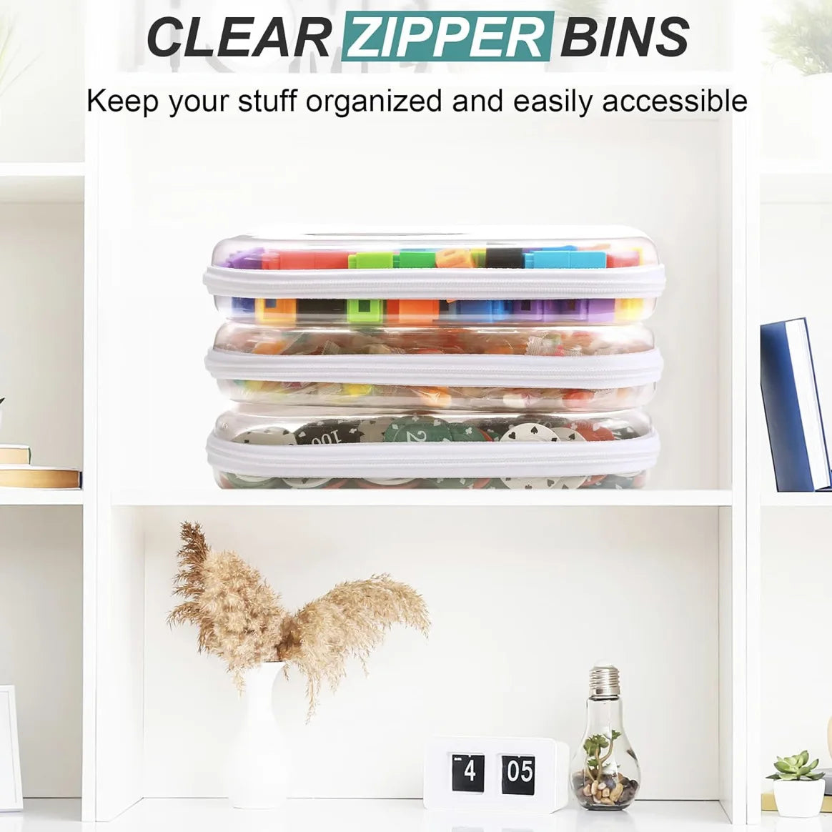Foldable PET Storage Box with Zipper Closure