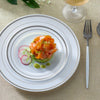 Elegant White Plastic Plates with Gold Rim