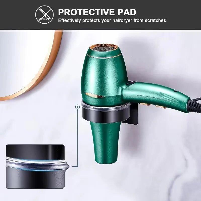 Wall-Mounted Hair Dryer & Straightener Storage Rack