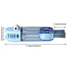 A clear blue multi-purpose cleaning brush set with a silicone bristles and a small head for cleaning bottles, cups, and straw