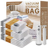 A box showing vacuum storage bags, including various sizes like 25x4, 28x4, and 30x4 packs.