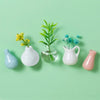 Mini Ceramic Vase Fridge Magnet with Artificial Flower Holder