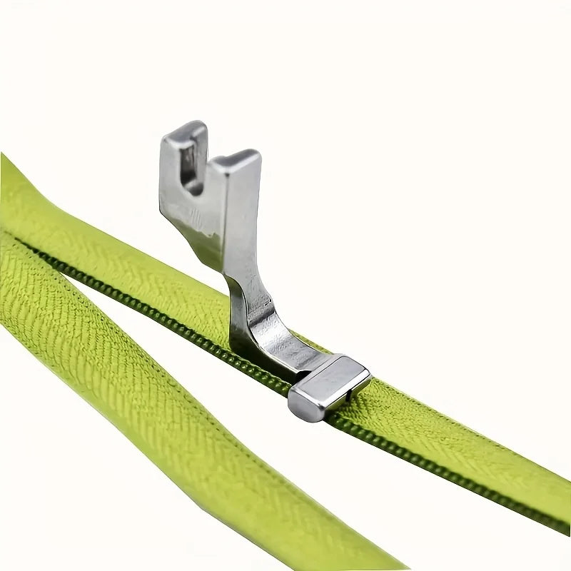 Stainless steel invisible zipper presser foot in lime green color