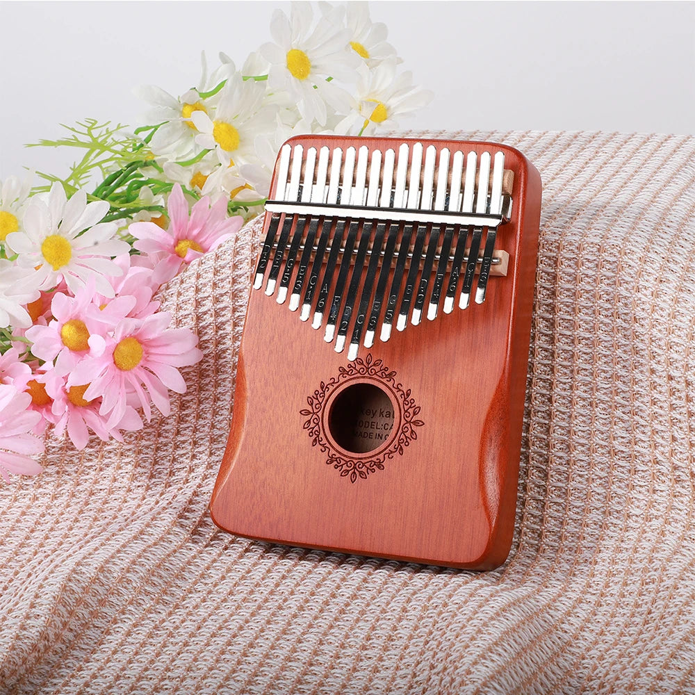 Mahogany Kalimba Thumb Piano with Tuning Kit