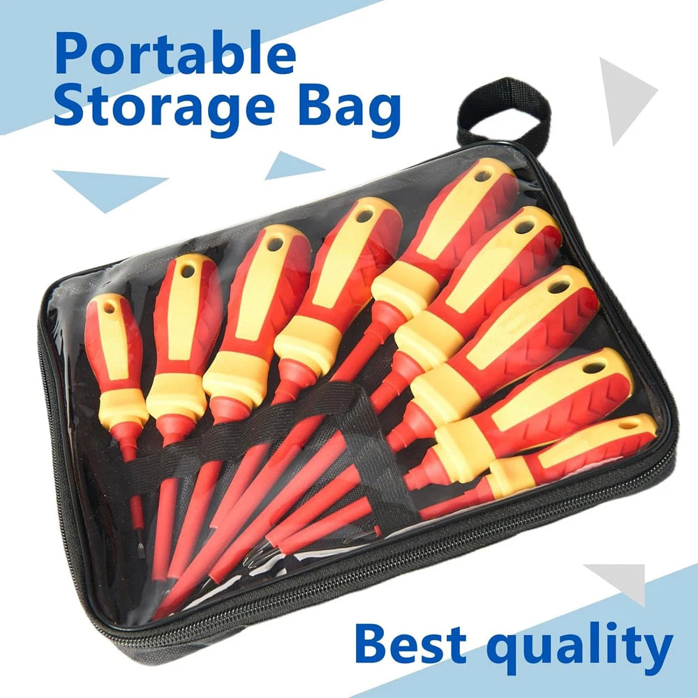 Insulated 1000V Magnetic Screwdriver Set for Electricians
