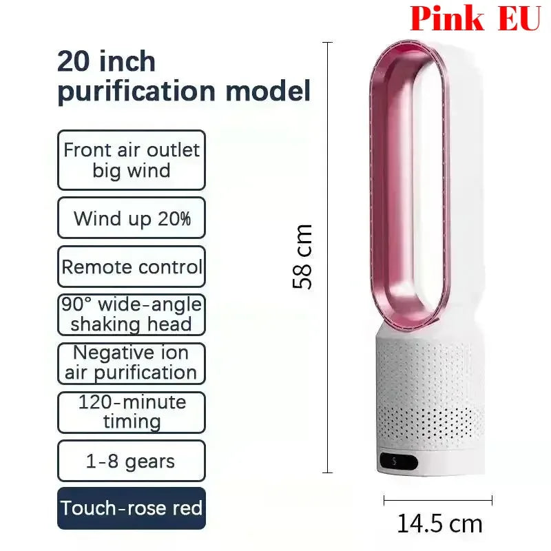 Smart Bladeless Tower Fan with Remote Control