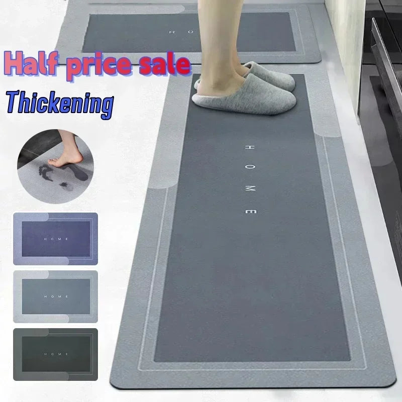 Diatomite Quick-Dry Kitchen Mat with Non-Slip Latex Backing