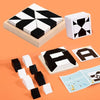 Wooden Geometric Shape Puzzle Blocks with Pattern Cards - Educational Logic Game for Kids