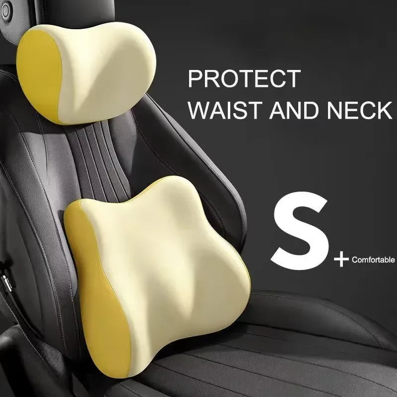 Memory Foam Car Neck & Lumbar Support Cushion Set