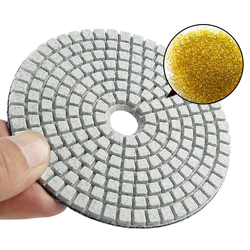 4-Inch Diamond Polishing Pads with Backer Pad (50-3000 Grit)