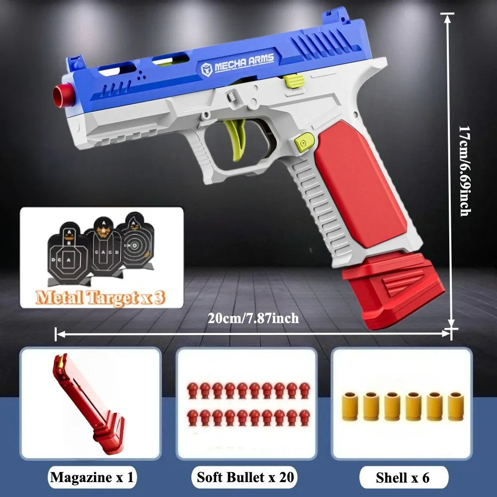 Continuous Firing Building Block Toy Pistol with Realistic Blowback