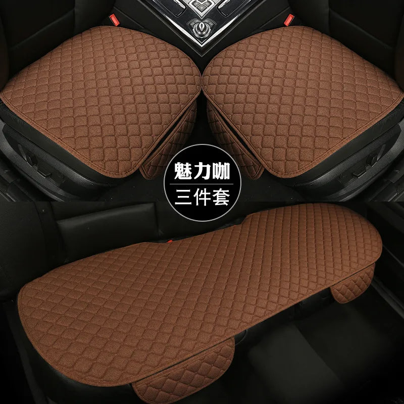 Breathable Linen Front Car Seat Cover