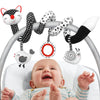Soft Car Seat & Stroller Toy Set with Mirror, Crinkle, and Squeaky Sounds