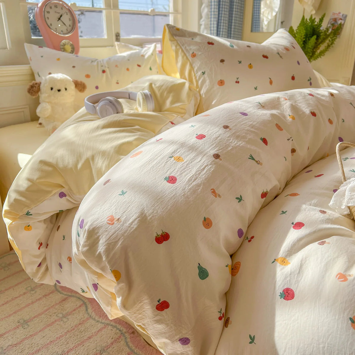 Washed Microfiber Duvet Cover Set with Pillowcases