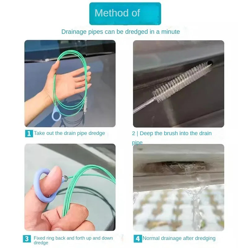 Car Drain Hose Unclogger Cleaning Brush (2m)