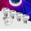 A collection of USB Angel Eye LED ambient lights for car interior and PC, showing various mounting options.