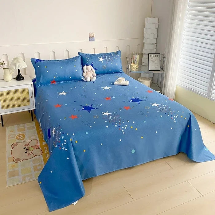 Red Floral Printed Flat Bed Sheet – Soft & Breathable