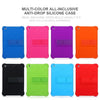 A collection of multi-color silicone anti-drop cases with kickstands for an iPad Mini.