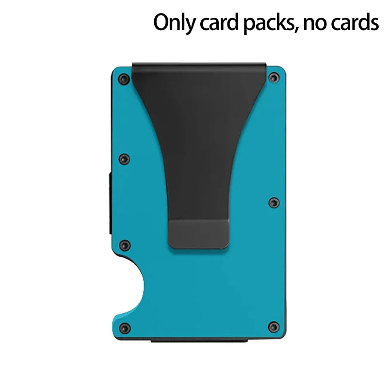Portefeuille RFID en aluminium fin avec attache-monnaie